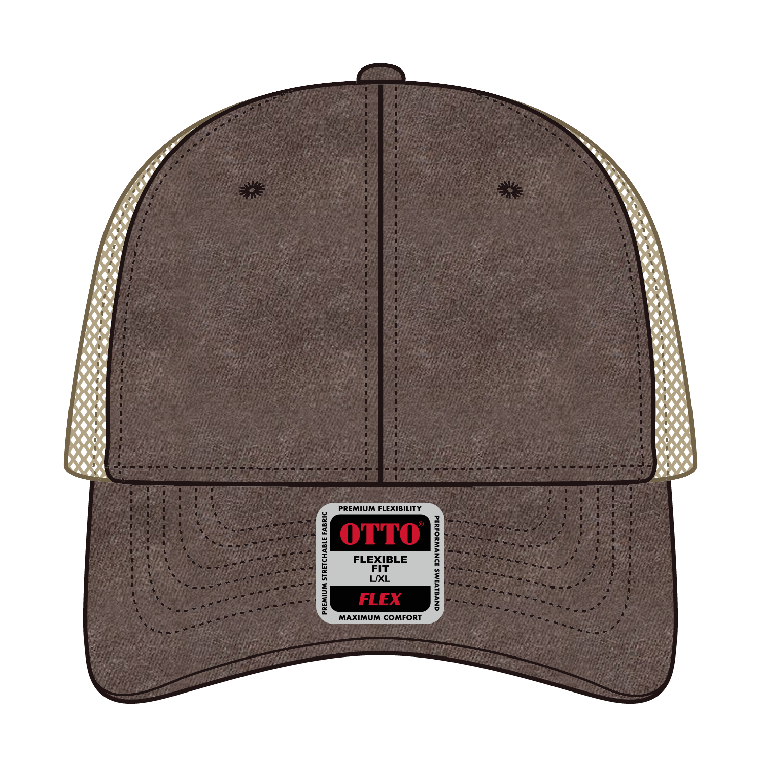 OTTO CAP® OTTO FLEX® Fitted 6 Panel Low Profile Mesh Back Trucker Hat 23
