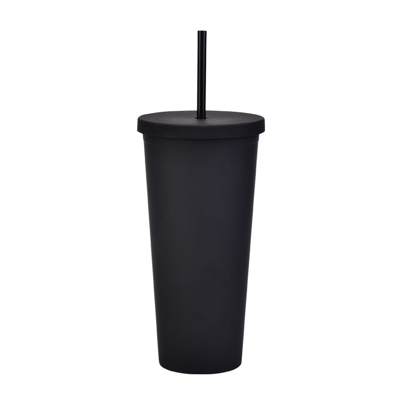 24 OZ Portable Double Plastic Skinny Tumbler / Straw 8