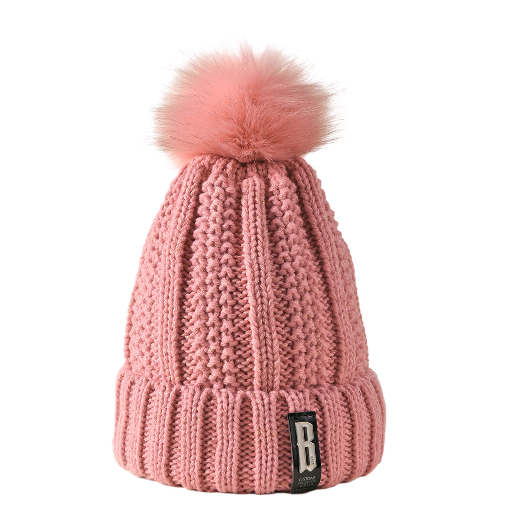 Winter Knitted Hairball Hat 9