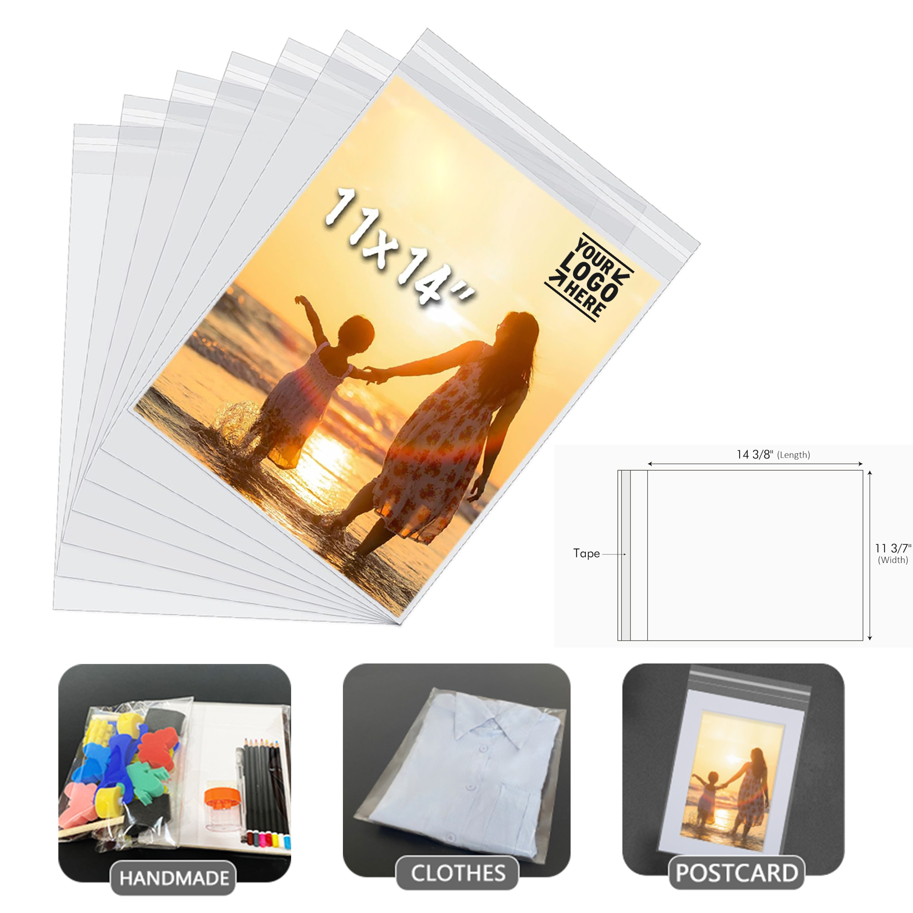 11"x14" Art Print Acid-Free Crystal Clear Sleeves Storage Bag 2