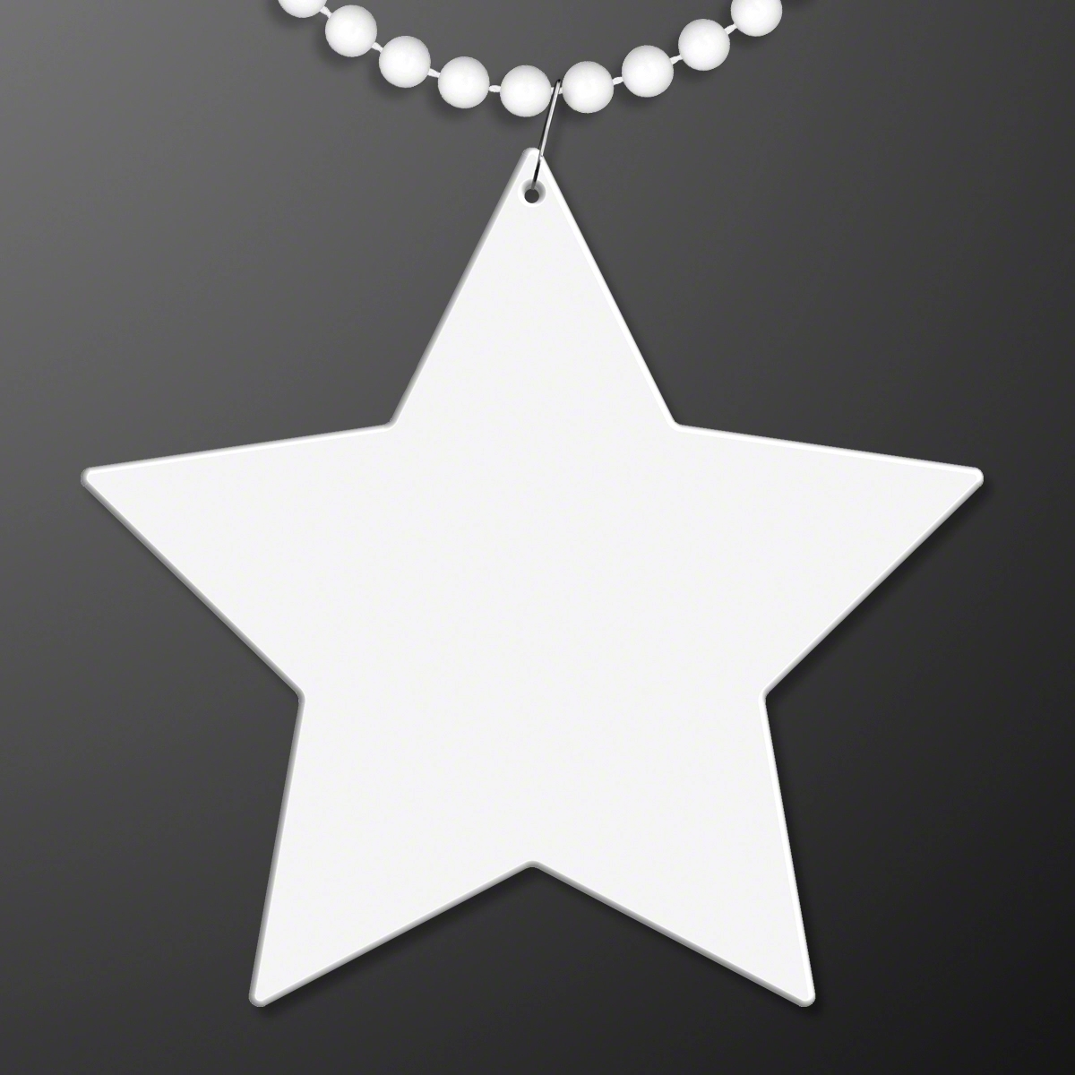 White Medallion for Beaded Necklace (NON Light Up) 3