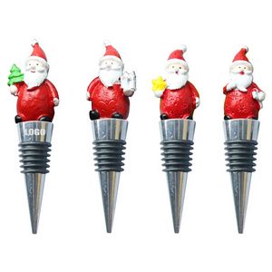 Festive 4 Piece Santa Claus Wine Stopper Set 10