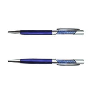 Plated Metal Color Pen With Crystal 9