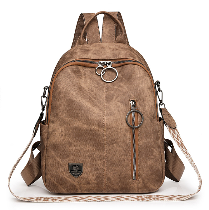 Multi-purpose Soft Leather Backpack Retro Korean-style 4