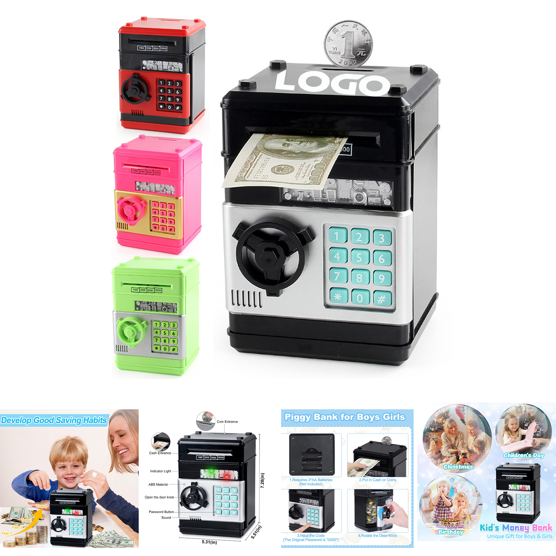 Piggy Bank Cash Coin Can 2