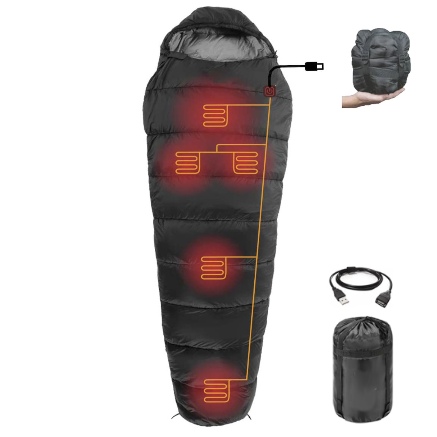 Camping Nylon Waterproof Heated Sleeping Bag 5