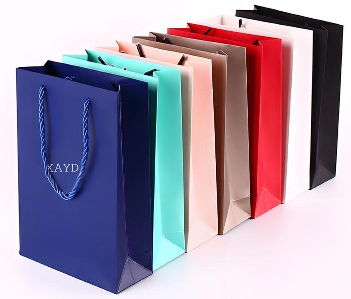 White Cardboard Paper Bag W/ Rope Handles 1