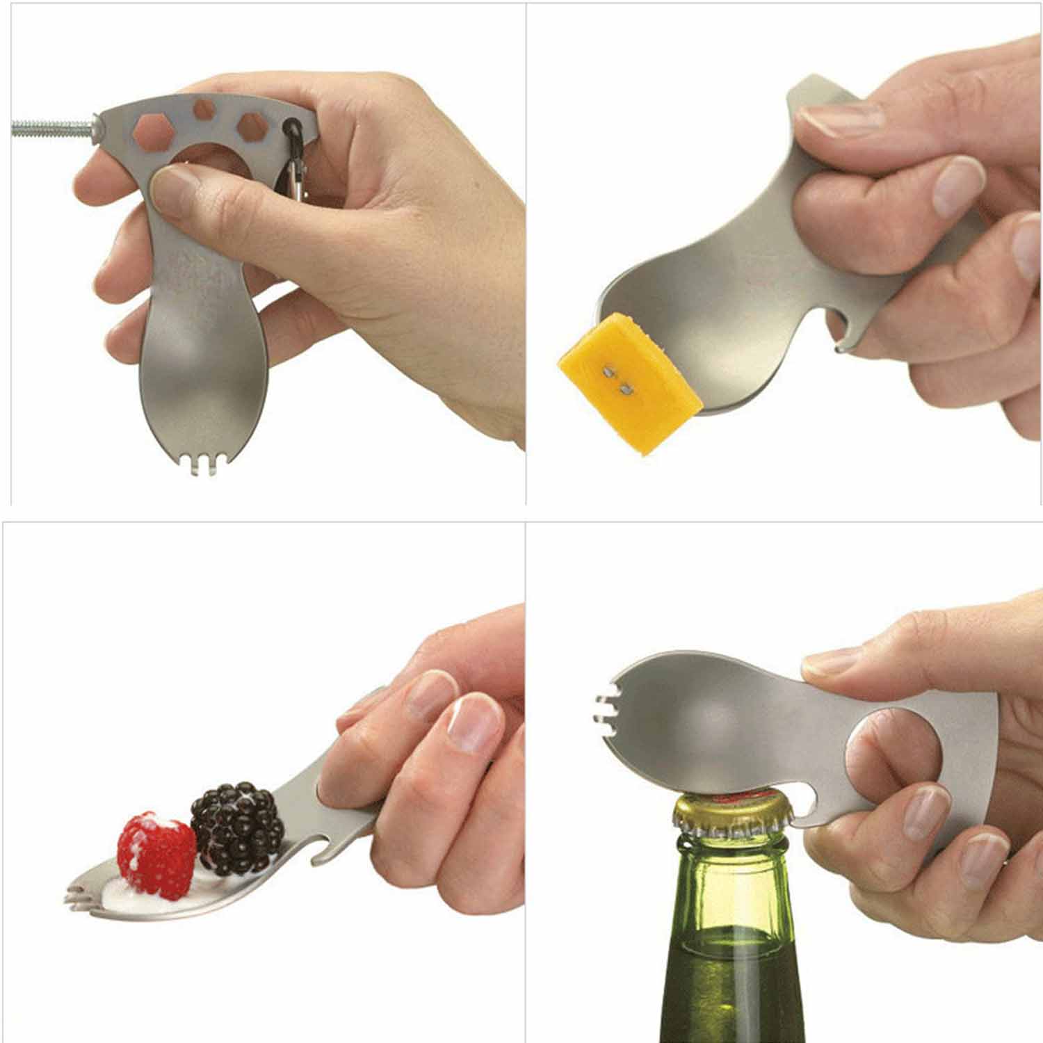 Multifunction Outdoor Camping Fork Spoon Opener 5