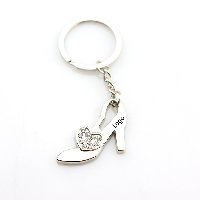 Diamond-Studded High Heel Metal Keychain 4