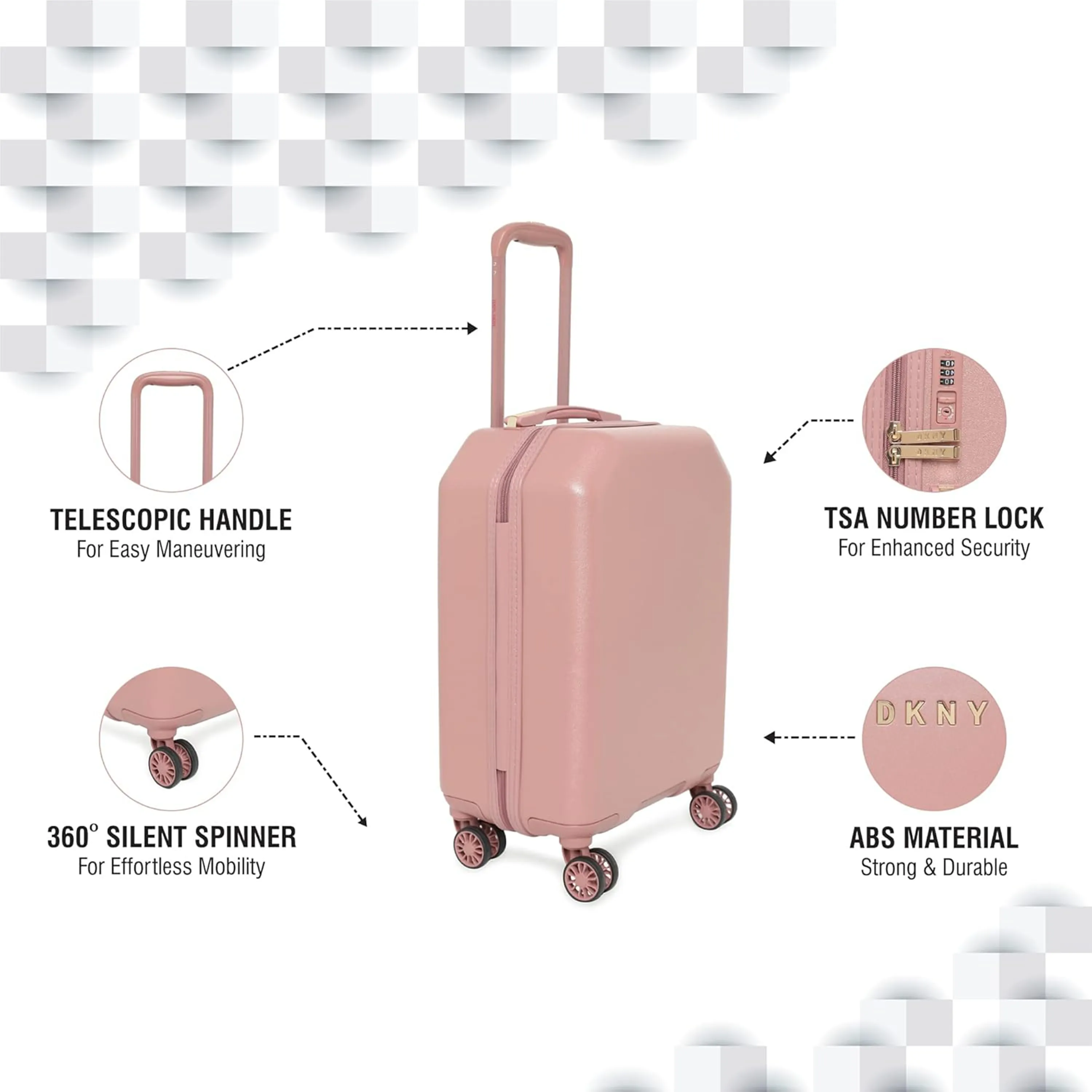 18in ABS Waterproof Universal Wheel Suitcase 7
