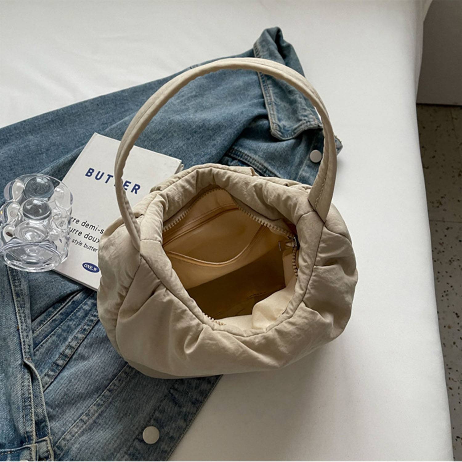 Nylon Wrinkle Candy Underarm Tote Bag 10