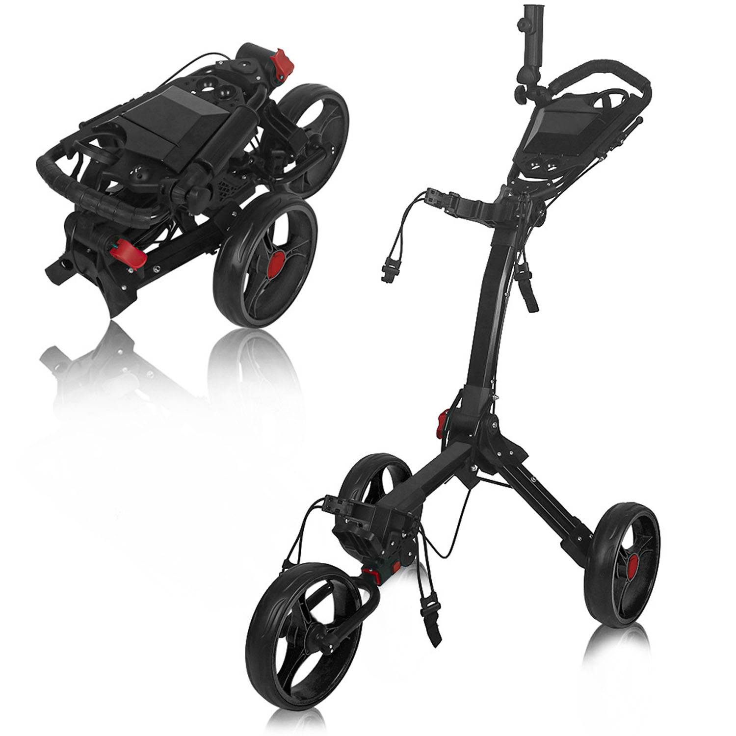 3 Wheel Foldable Lightweight Aluminum Golf Push Cart 8