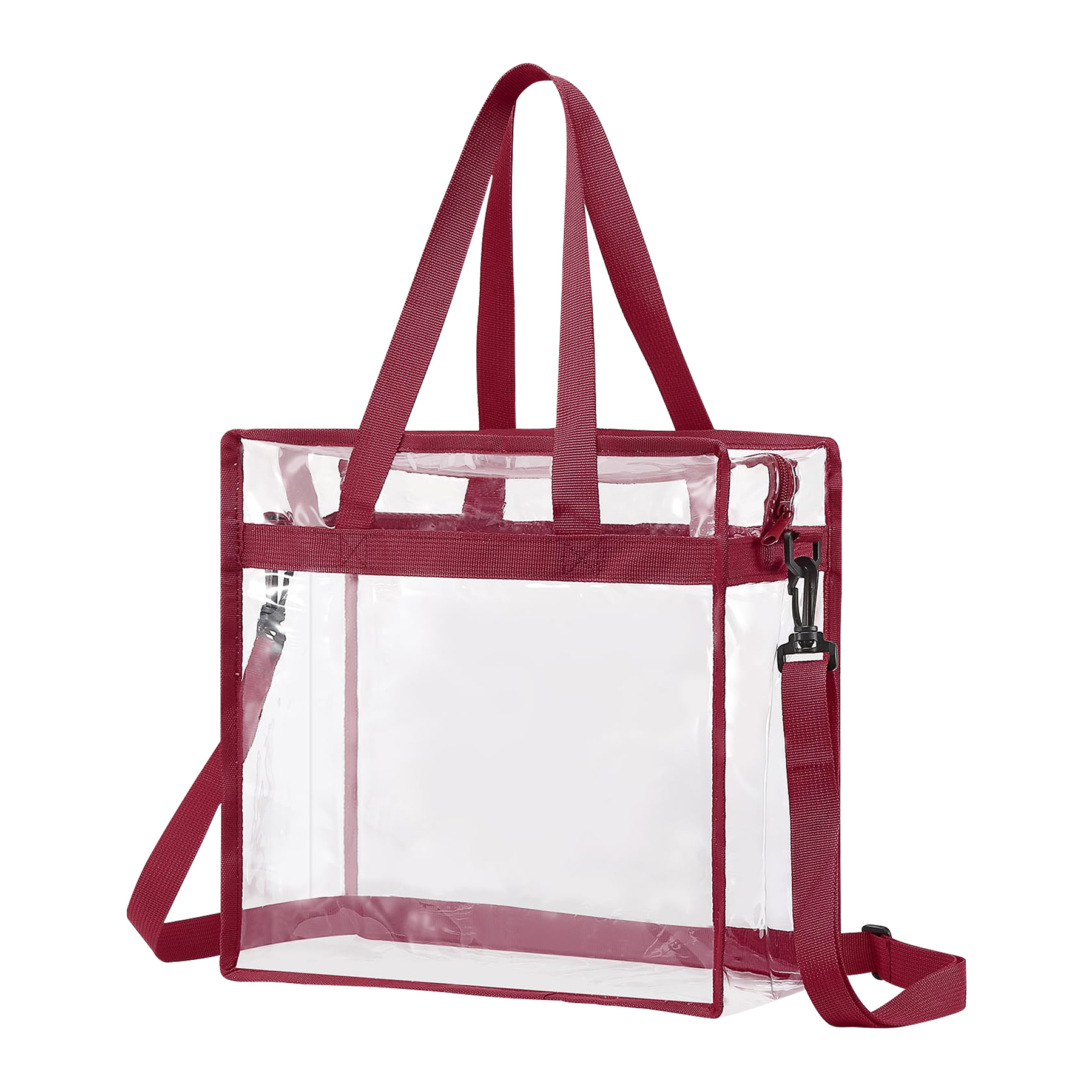 Square Clear PVC Zipper Shopping Tote Bag 9