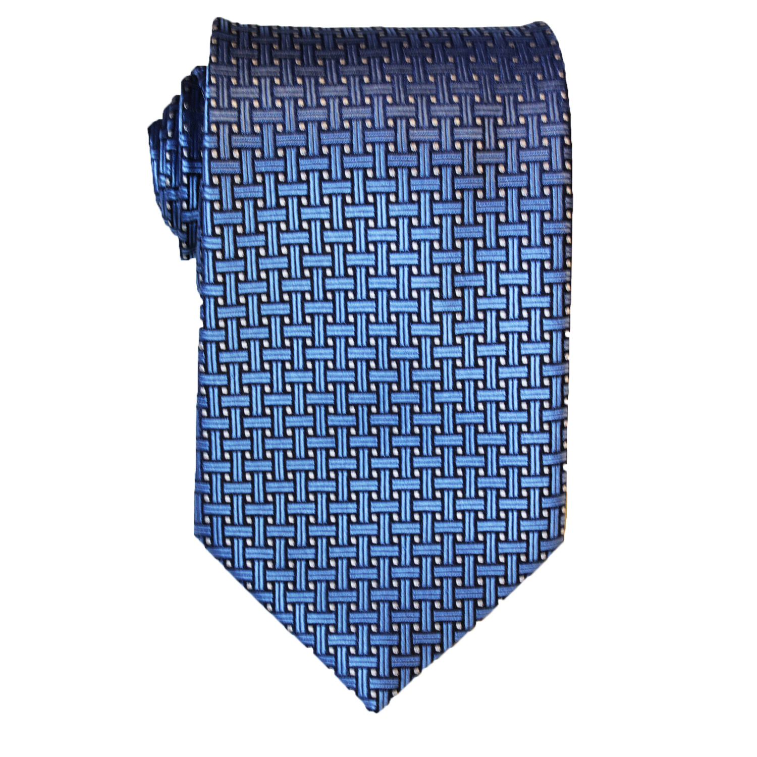 Classic Grid Light Blue Tie 2
