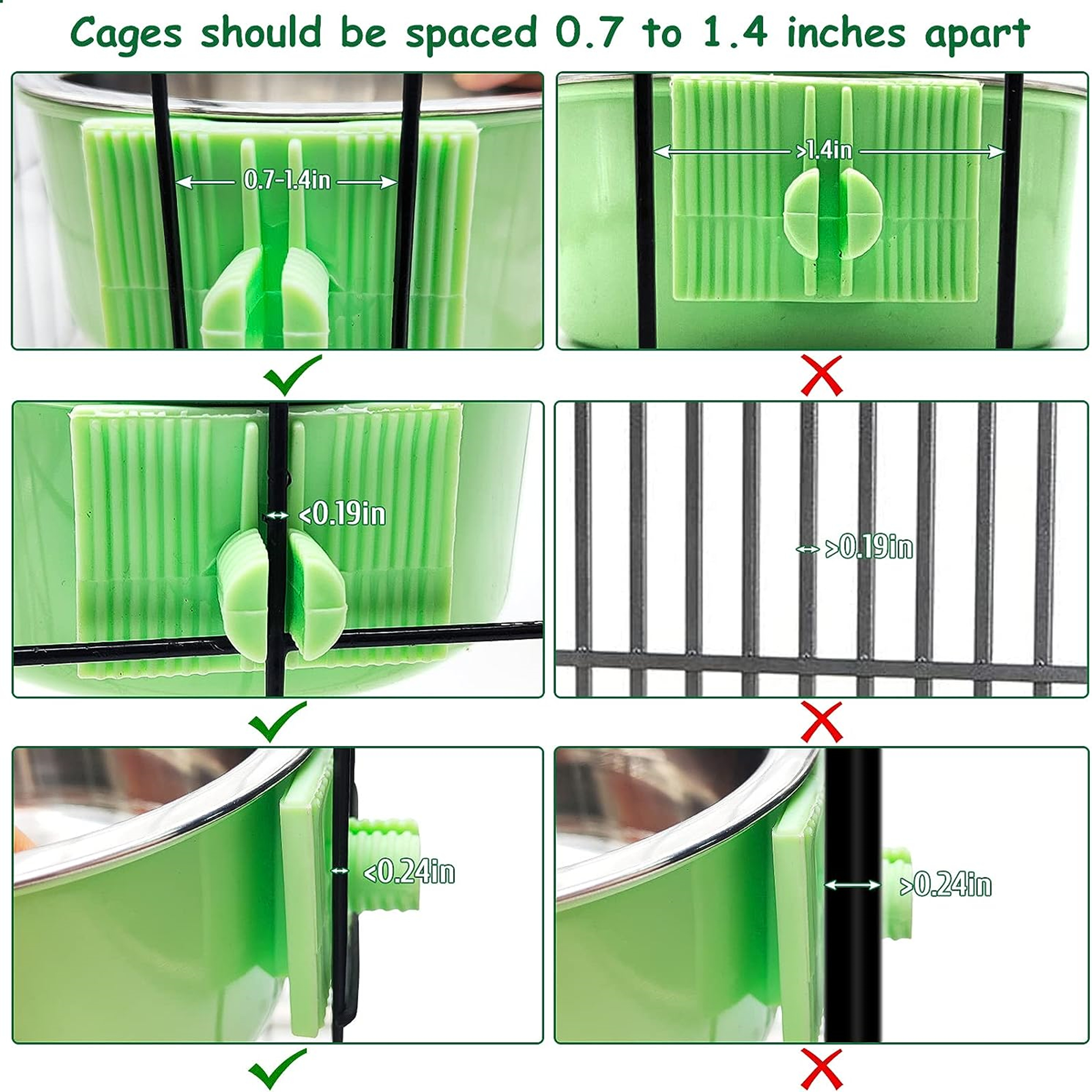 Removable Stainless Steel Hanging Pet Cage Bowl 3