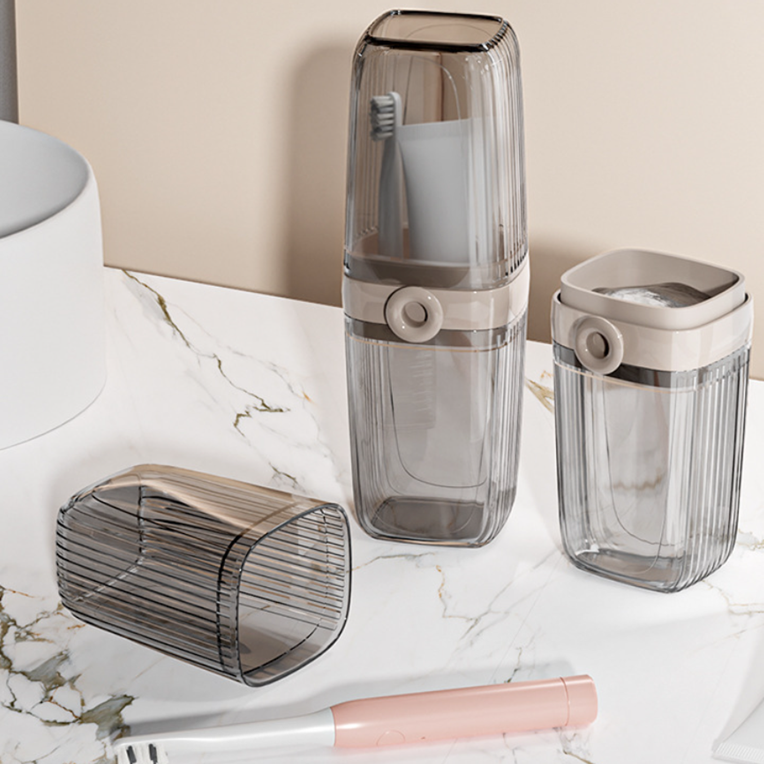 Portable Travel Toothbrush Cup and Soap Box Set 5