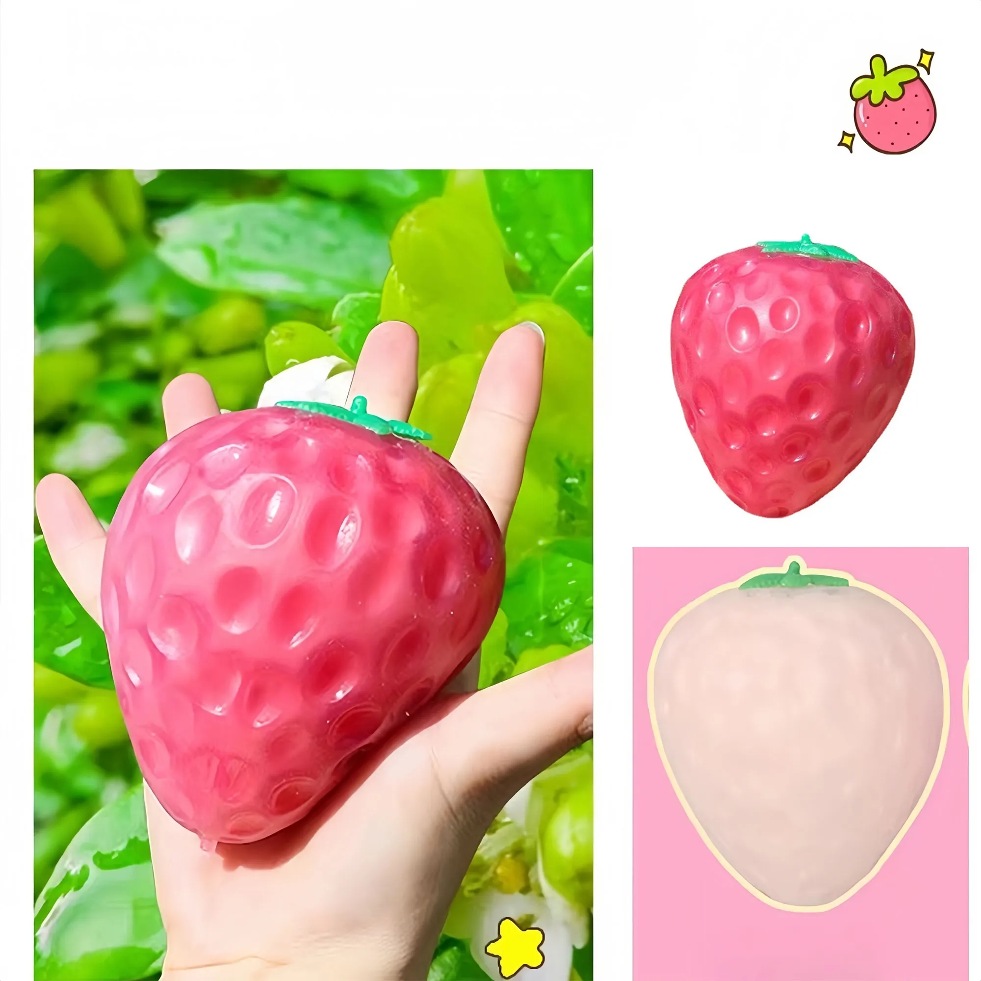 Light Sensitive Strawberry Stress Toy With Slow Rebound 7