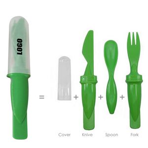 3 IN 1 Spoon Fork Knife Set With Cover 11