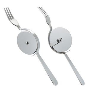 Stainless Steel Roller Pizza Cutter With Integrated Fork 17