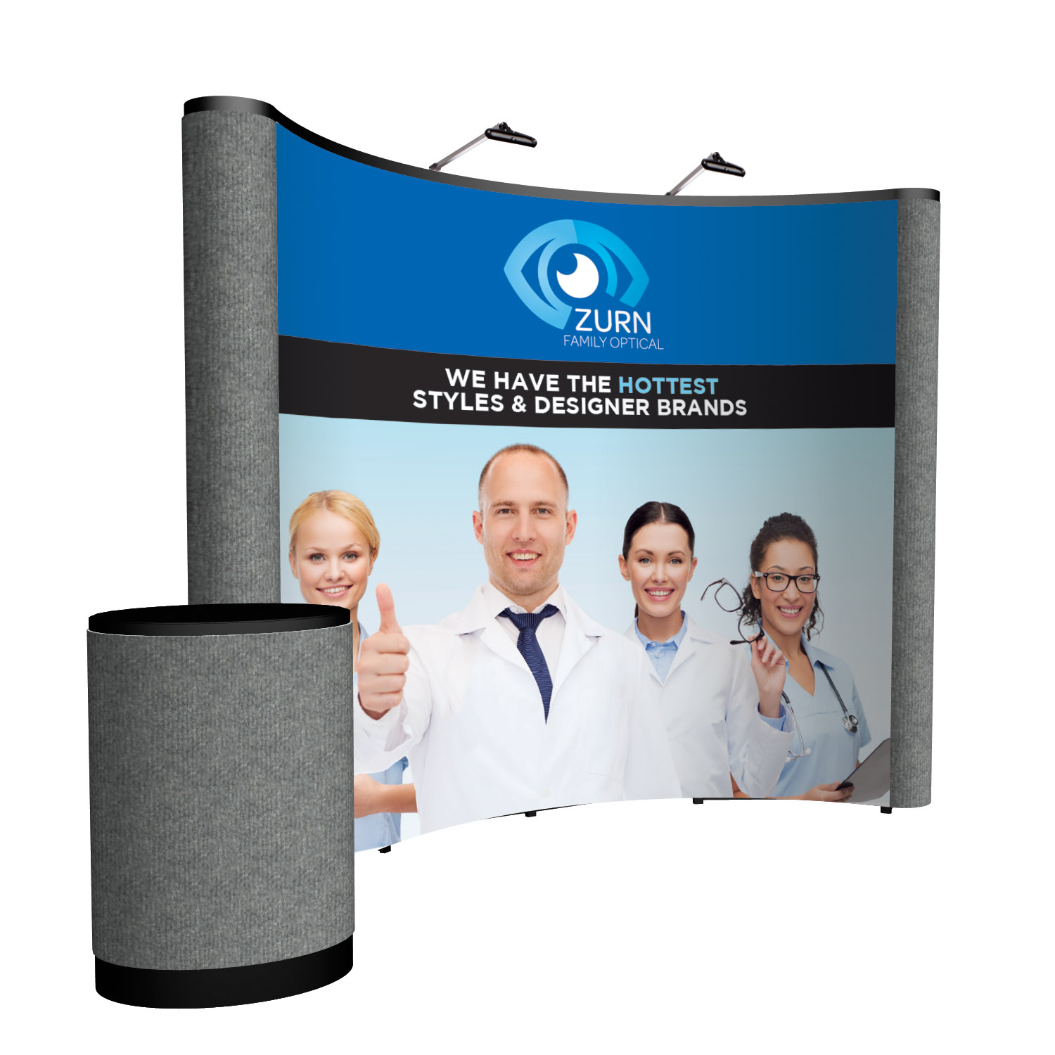 10' Curved ARISE Floor Display Kit (Mural with Fabric Ends) 11