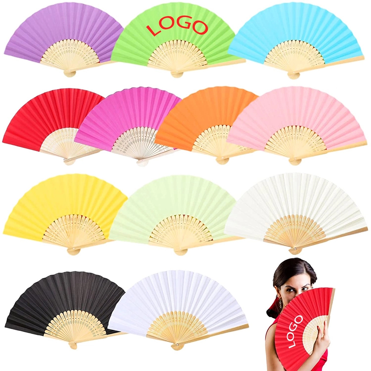 Foladble Paper Bamboo Fan 1