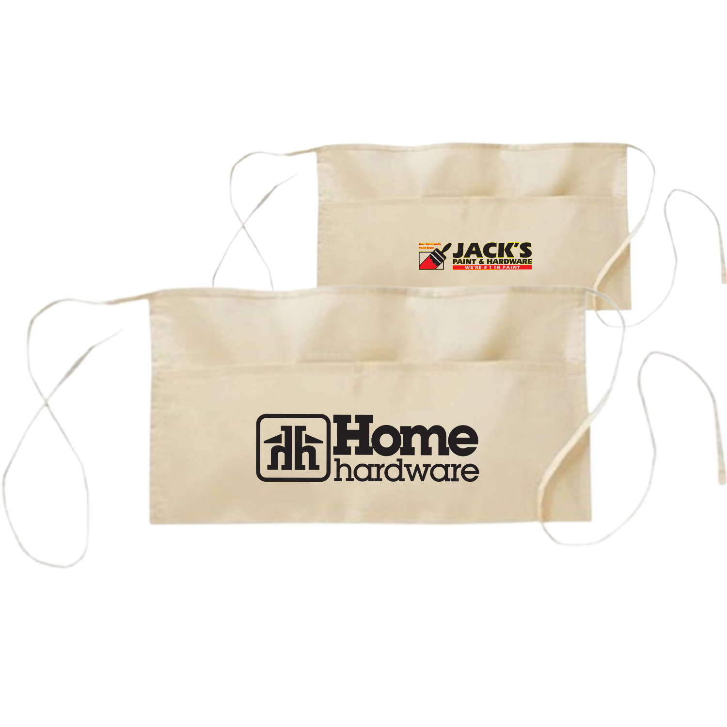 Handy 2-Pocket 100% Cotton Fabric Waist Apron USA Decorated (24" x 12") 2