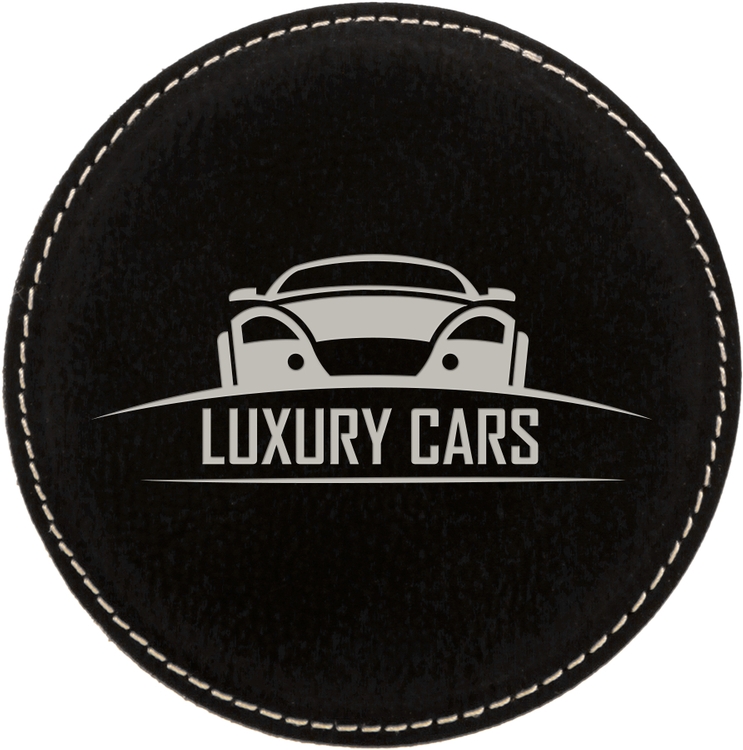 Black Leatherette Individual Round Coaster 2