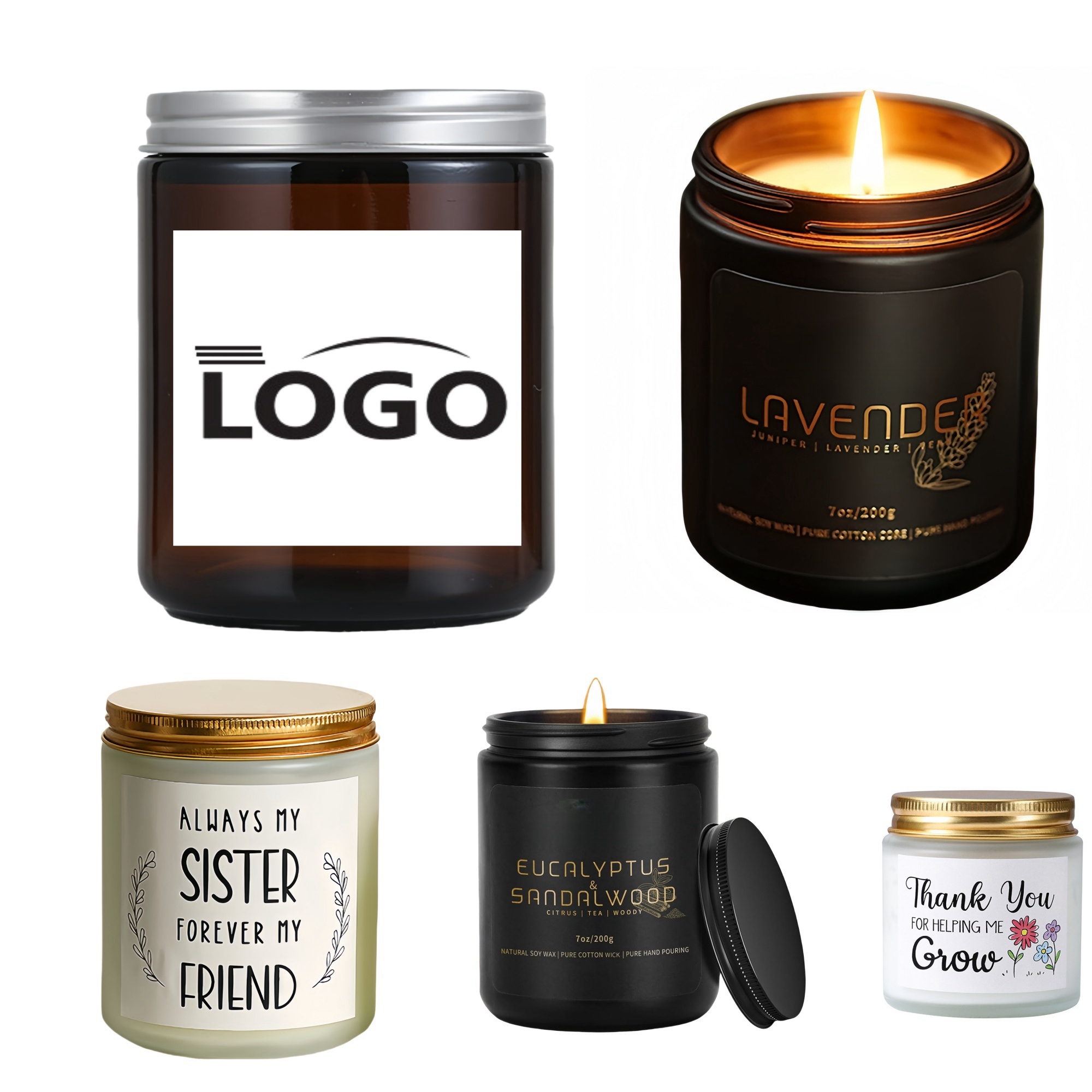 Sandalwood Aromatherapy Soybean Candle Cup 1
