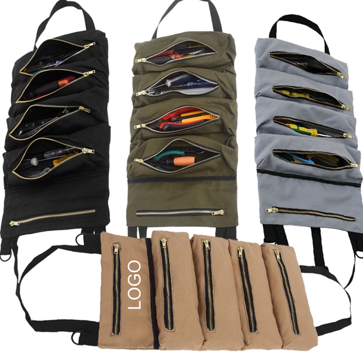 Canvas Durable Multifunction Convenience Roll up Toolkit Bag 3