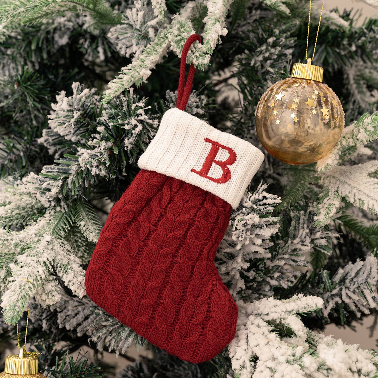Mini Cotton Knitted Christmas Stocking 29