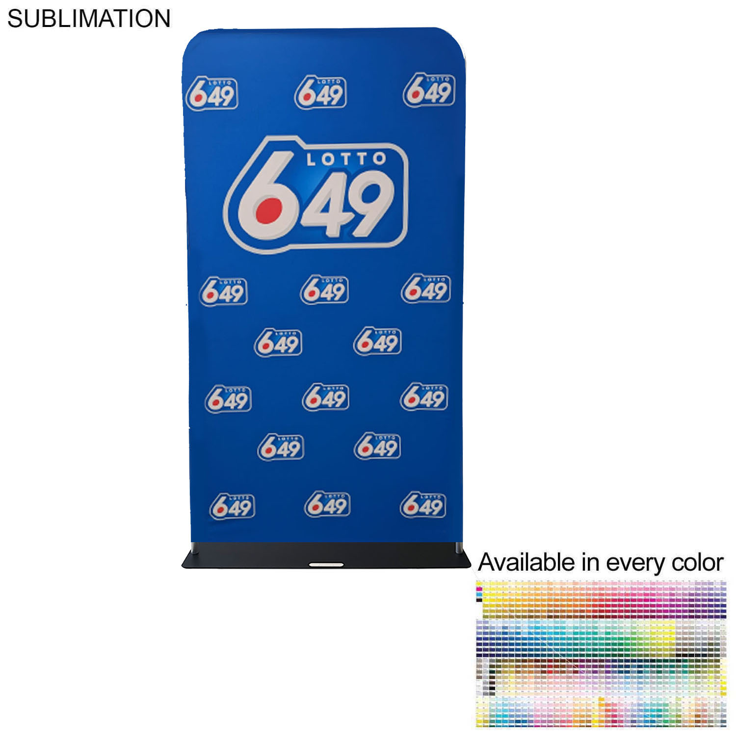 24 Hr Express Ship- 4'W x 90"H EuroFit Tension Fabric Banner with Steel Base, Graphics Double Sided 2