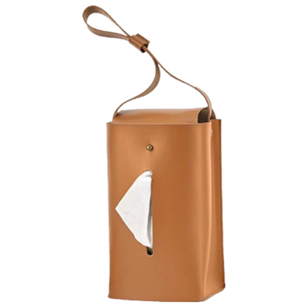 Rectangle Leather Tissue Box With Handle Car Accessory 2