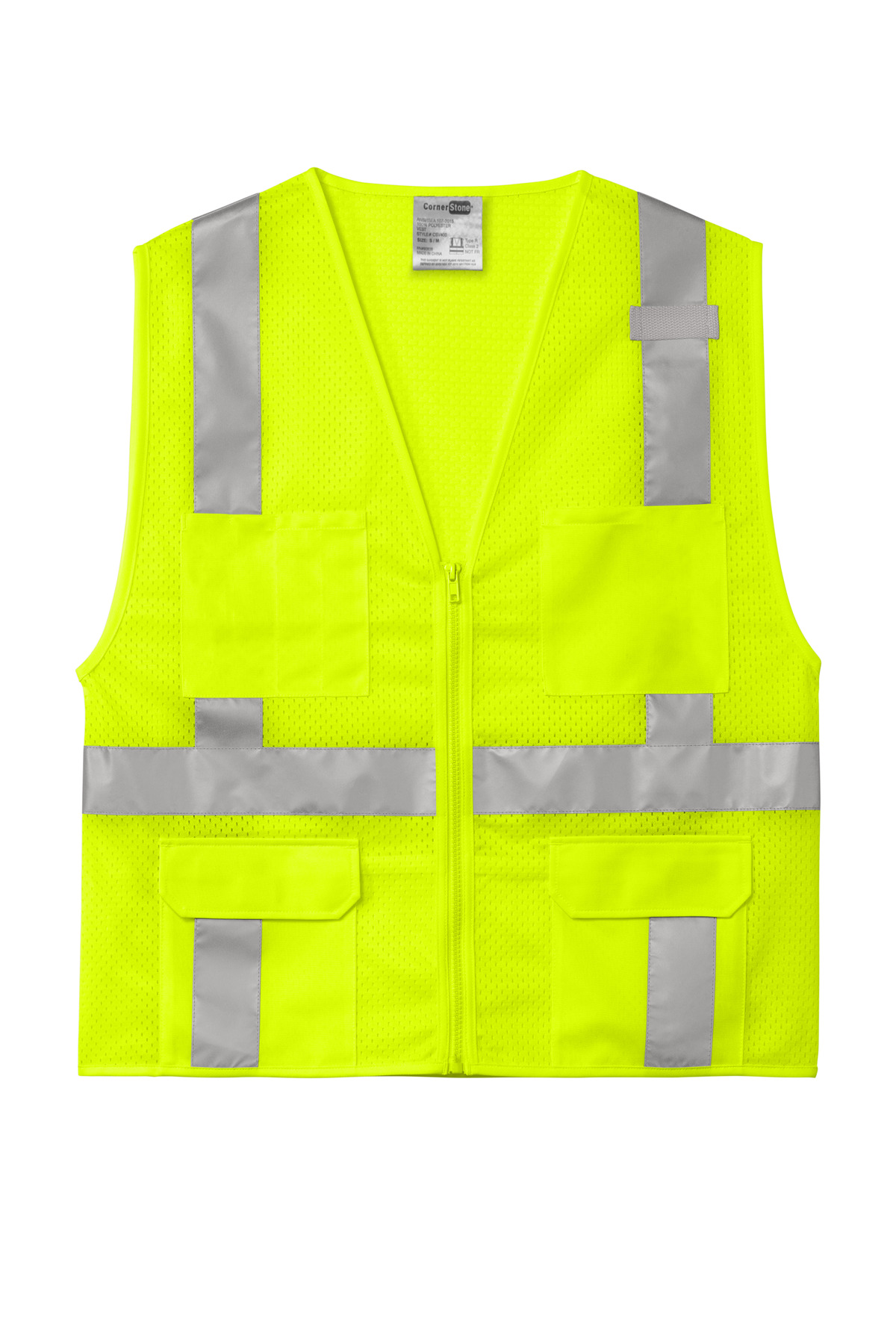 CornerStone ANSI 107 Class 2 Mesh Six-Pocket Zippered Vest. CSV104 7
