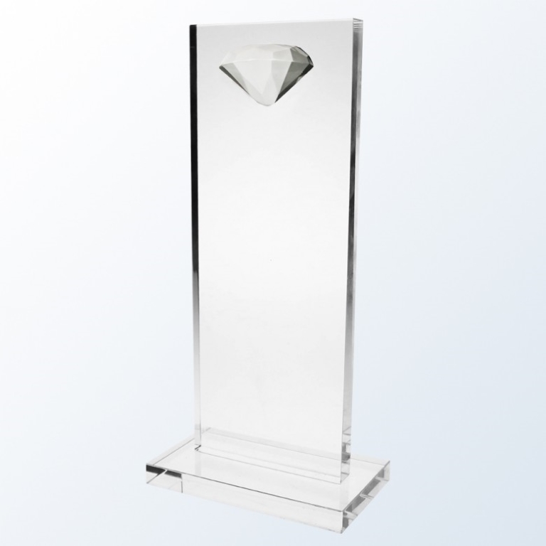 Clear Diamond High-Rise Optic Crystal Award - Large