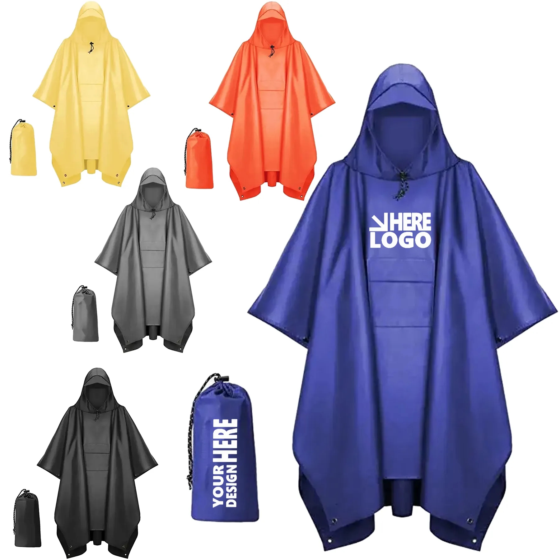 Pteromy Hooded Rain Poncho 5