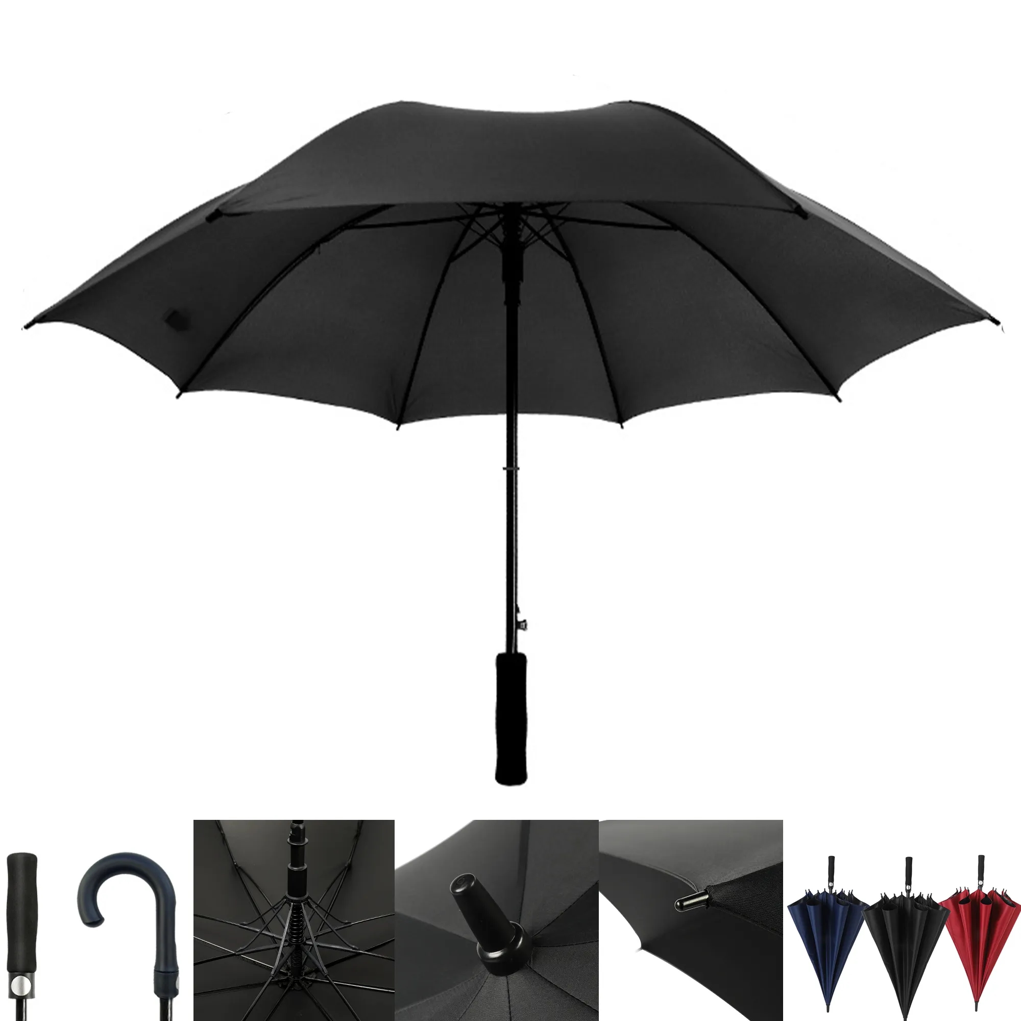 23" Arc Windproof Large Golf Umbrella For Rain(Full Color)