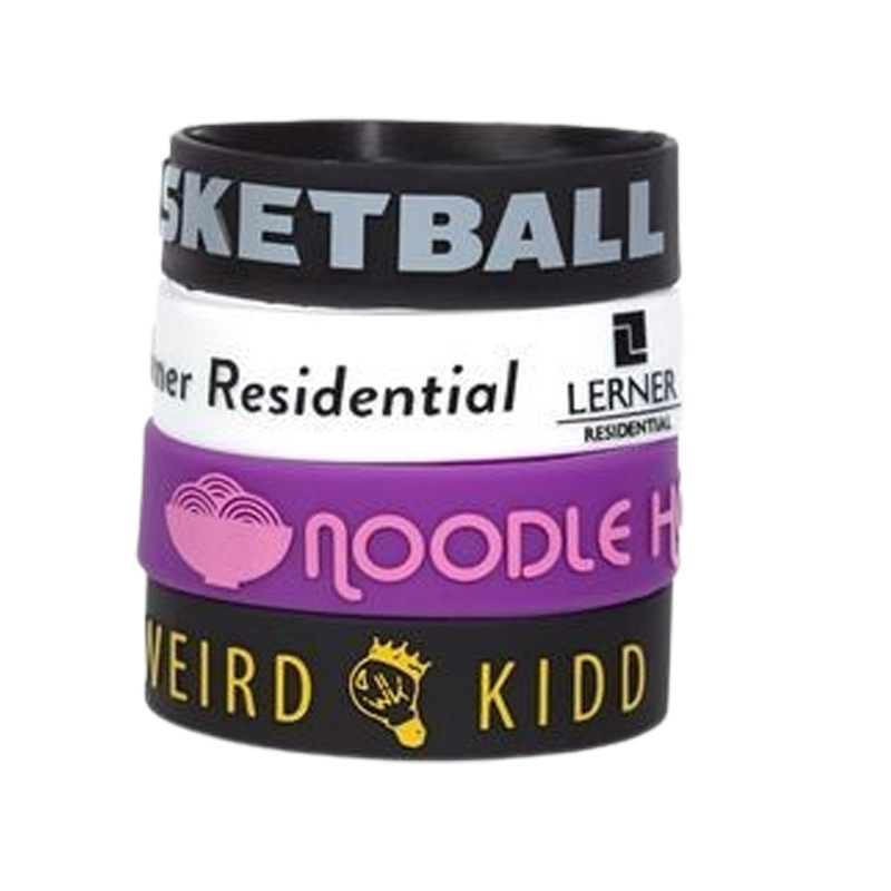 1" Embossed & Ink Filled Silicone Bracelets 1