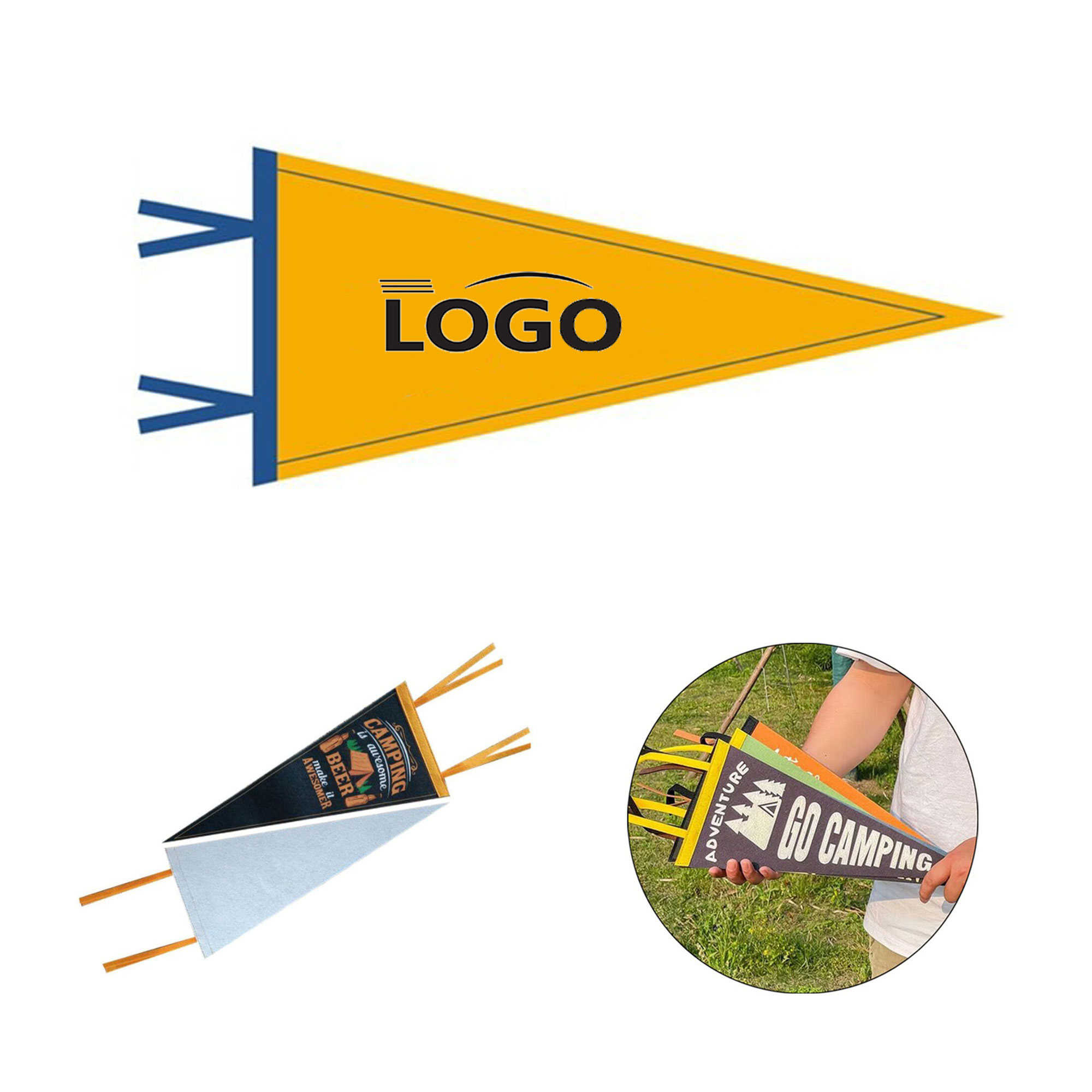 Full Color Single Sided Felt Pennant Flag Banner 2