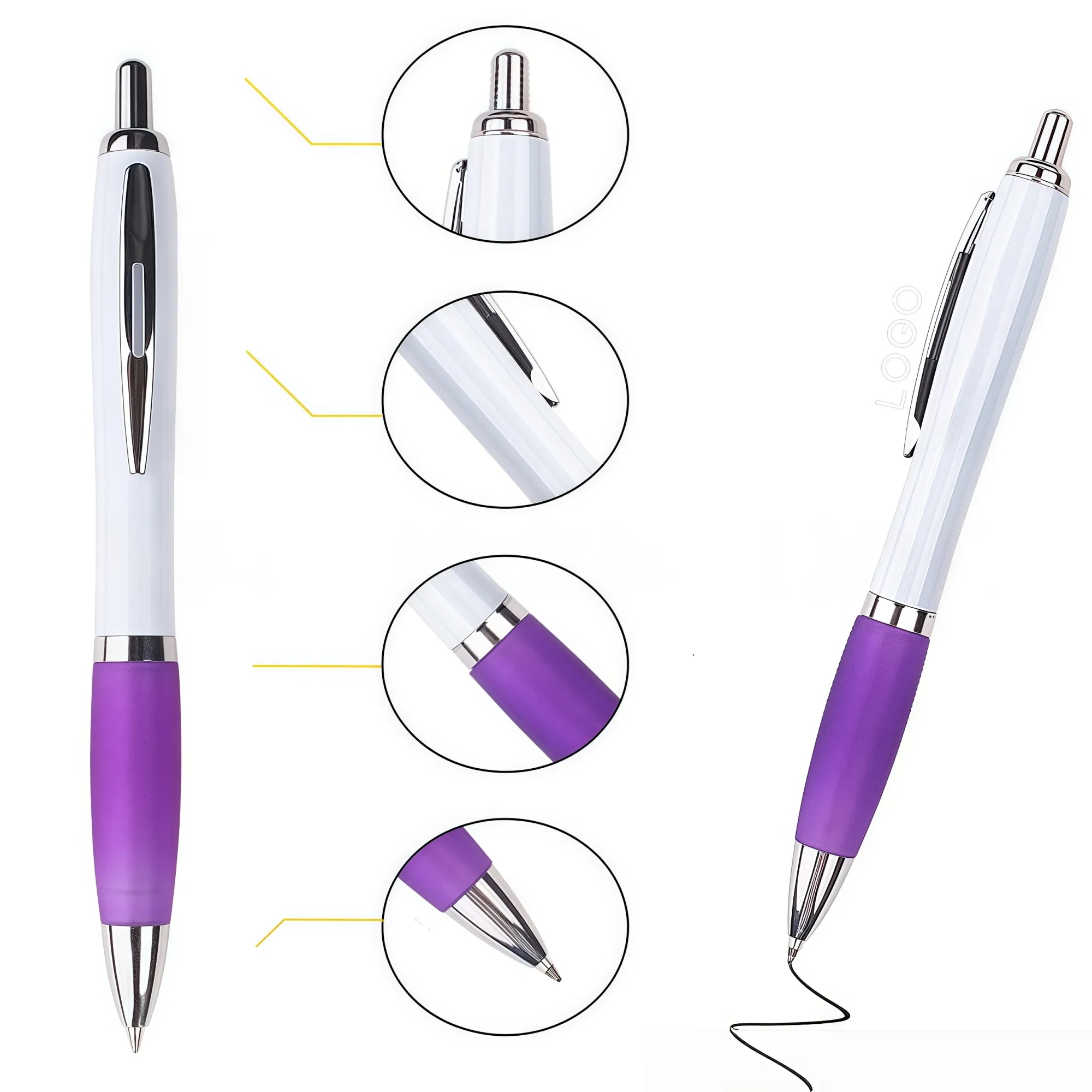 Press-Type Plastic Barrel Ballpoint Pen 17