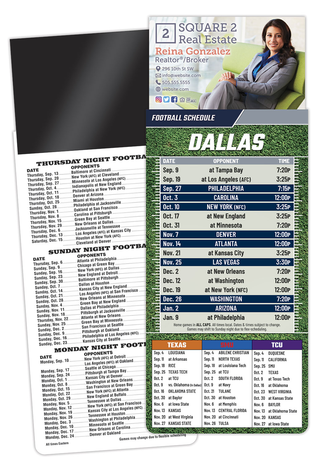 Magna-Card Business Card Magnet Football Schedules (3.5x9) 1