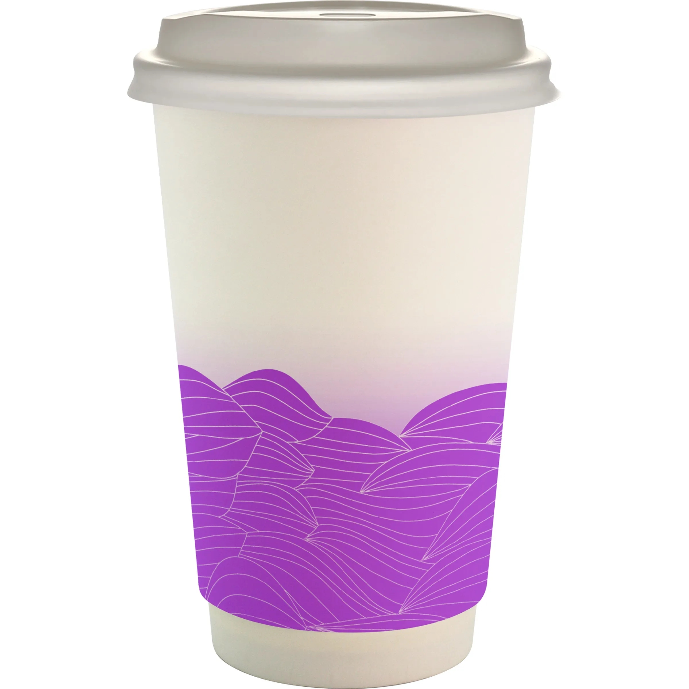 16 oz. Full Color Turbulent Waves Paper Cup With Lid 4