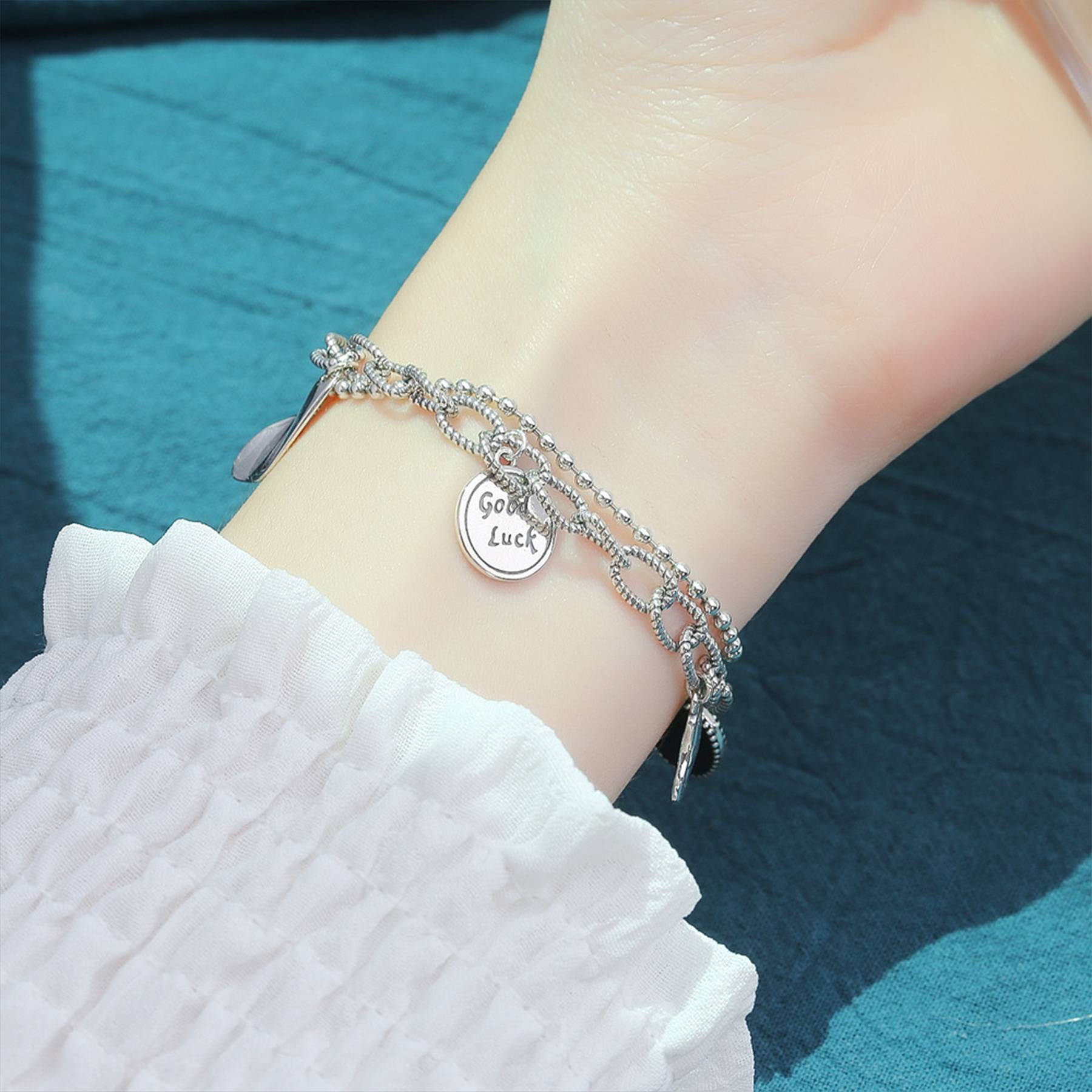 Silver Personality fashion multi-layer lucky bracelet 7