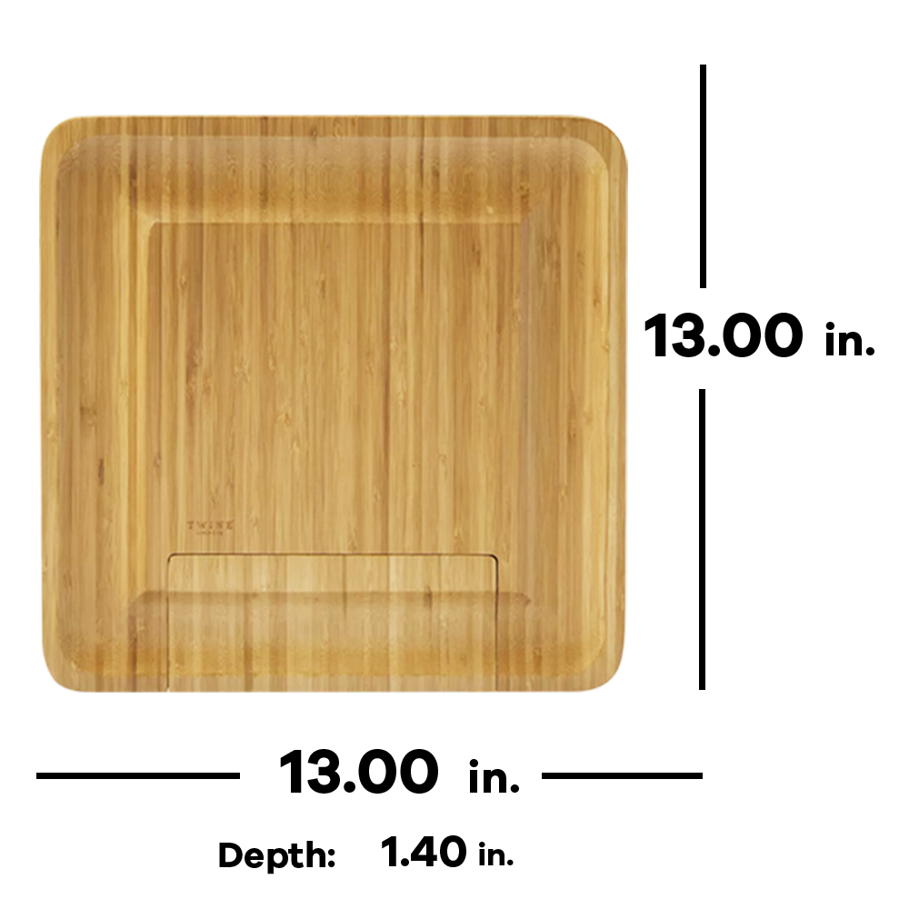 Twine Living Co Four Piece Bamboo Cheese Board and Knife Set