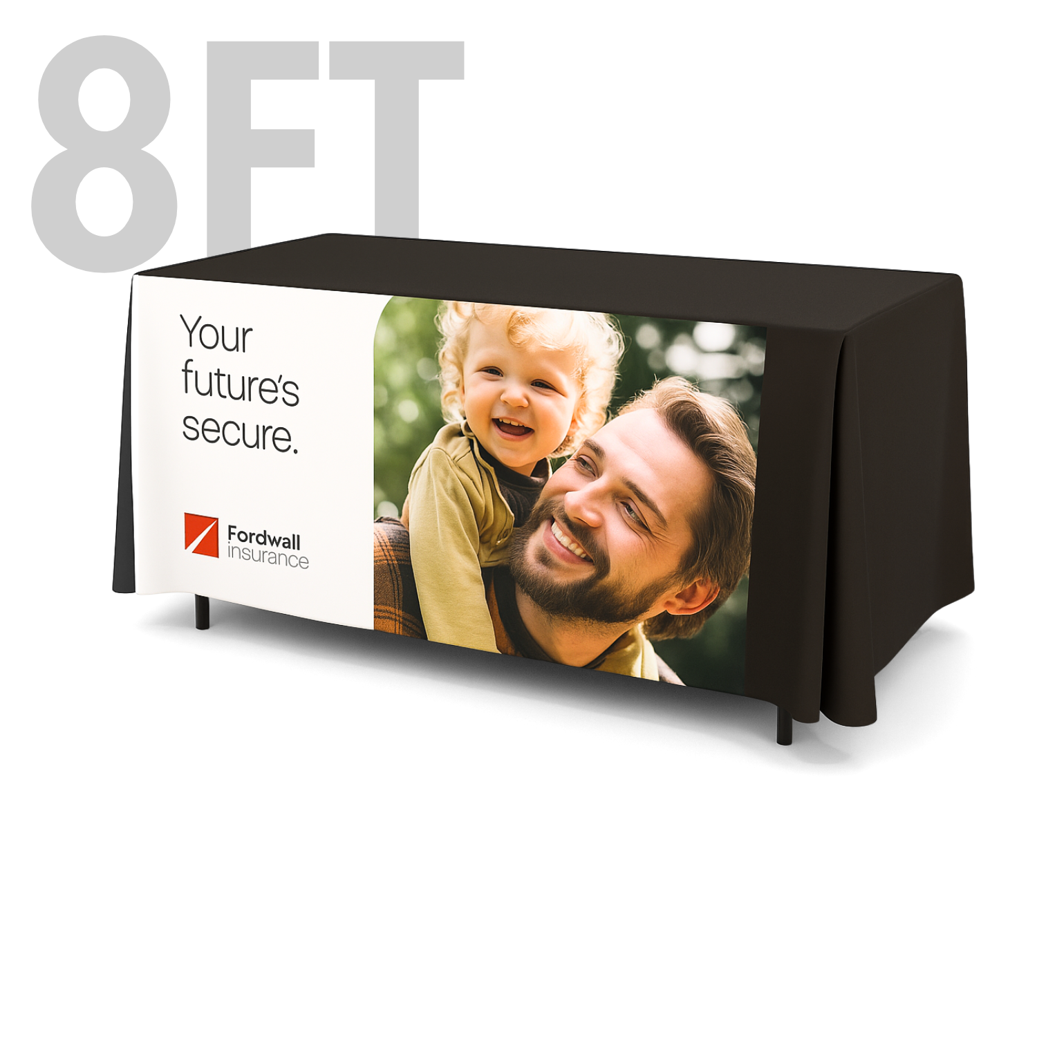 8' Fitted Table Cover, Front Panel Print 37
