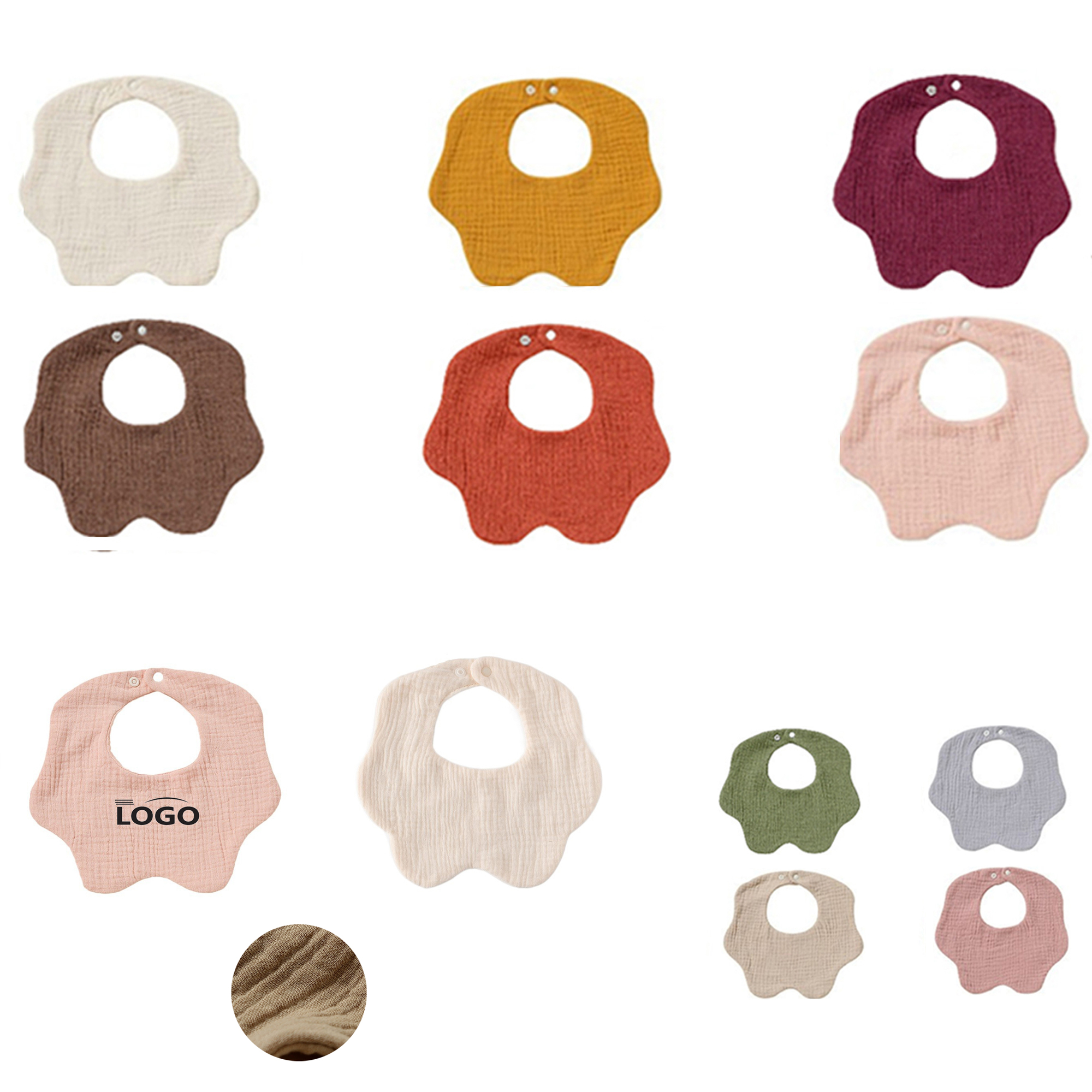 Cotton Petal Shape Baby Bib 2