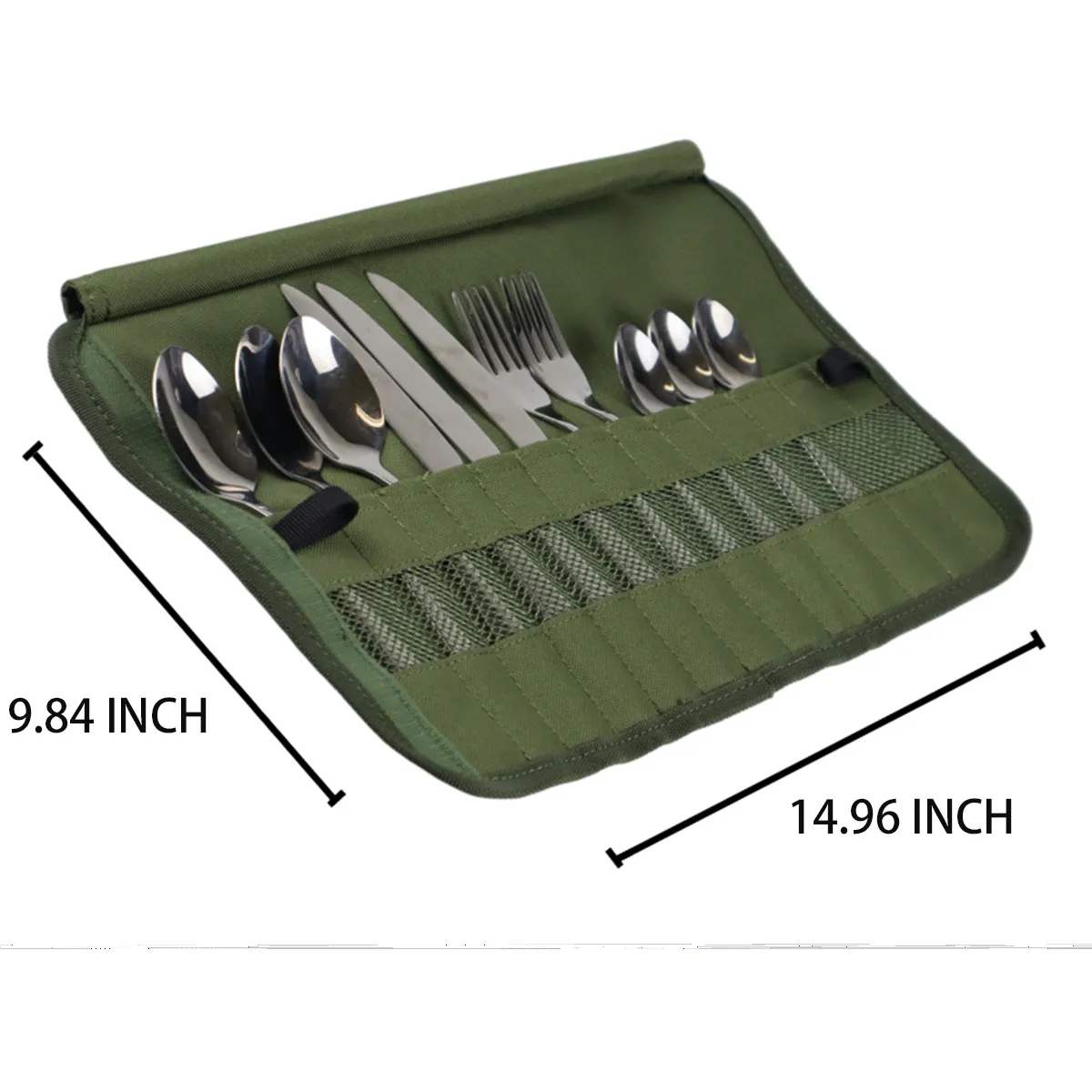 Roll Up Cutlery Storage Bag With Handle Utensil Not Included 2