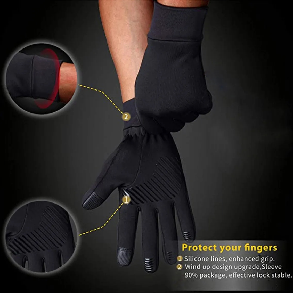 In Stock Unisex Winter Cold Weather Thermal Warm Knit Gloves 4