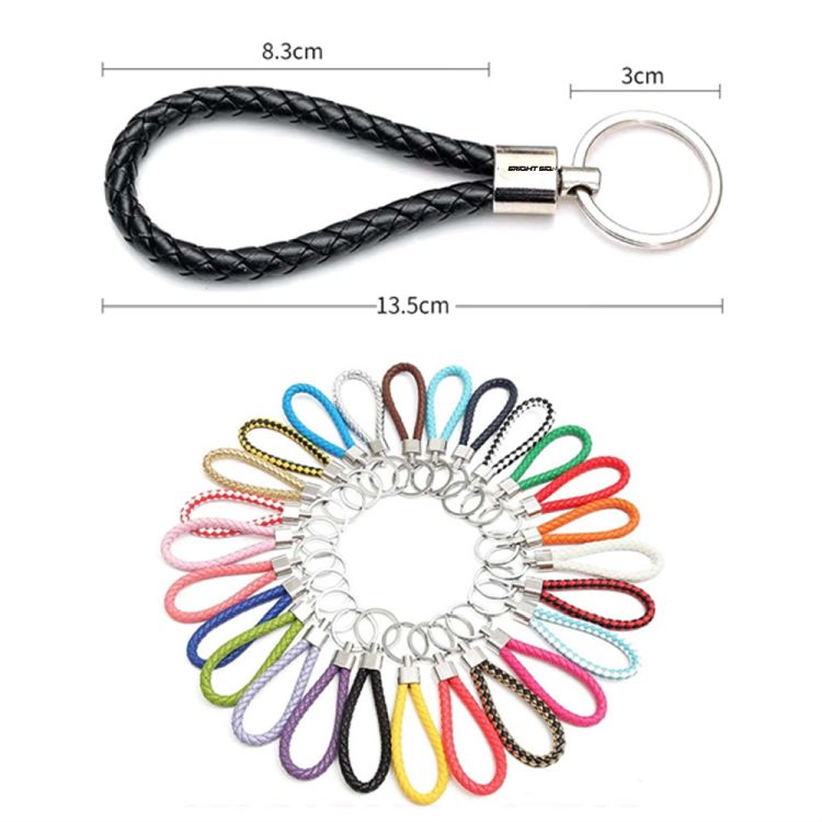 PU Leather Woven Lanyard Keychain 2