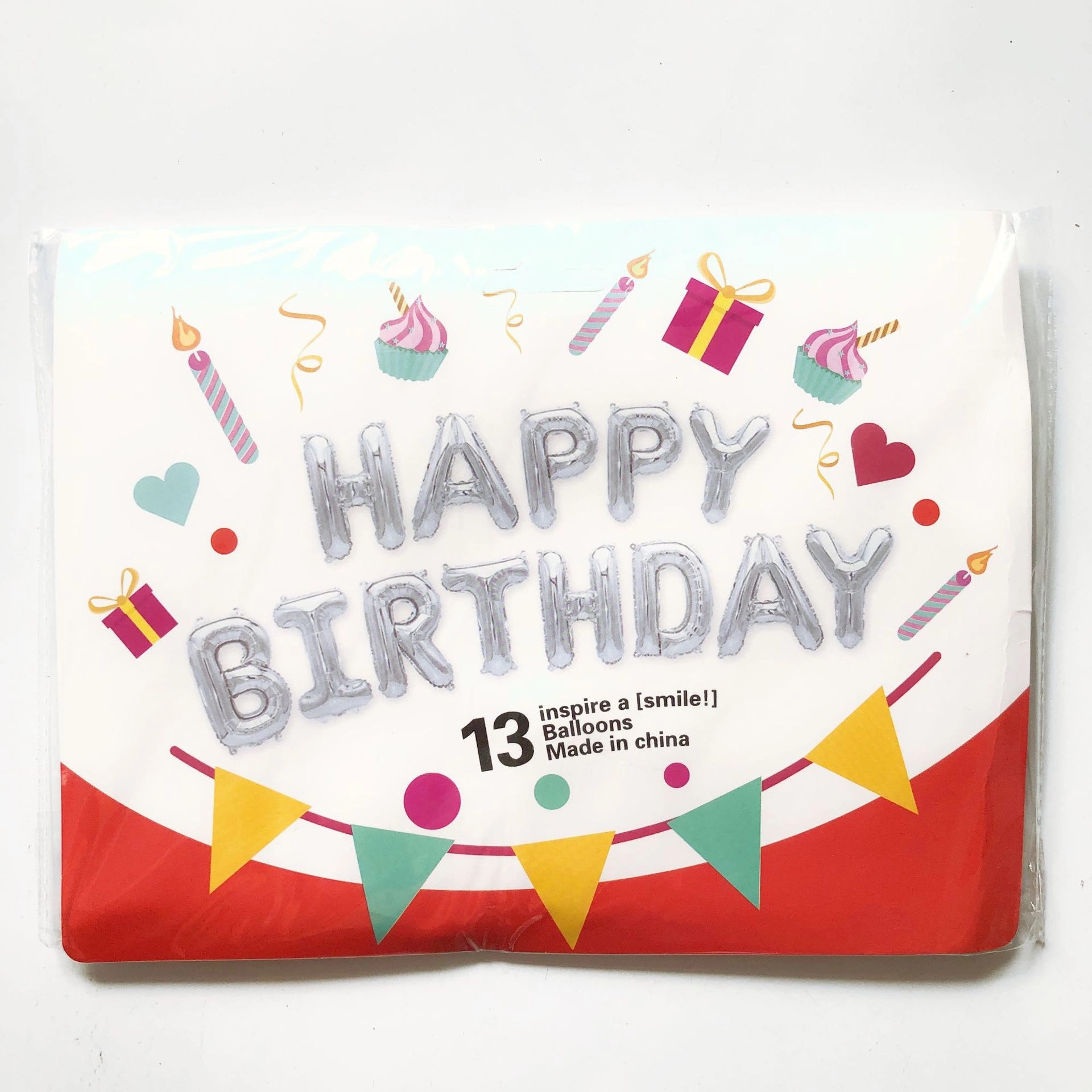 16" Happy Birthday Balloons Banner 3D Mult Package 8