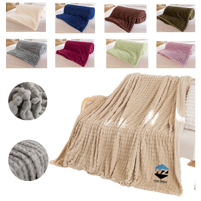 Super Soft and Warm 3D Checkered Fluffy Fuzzy Fleece Blanket 2
